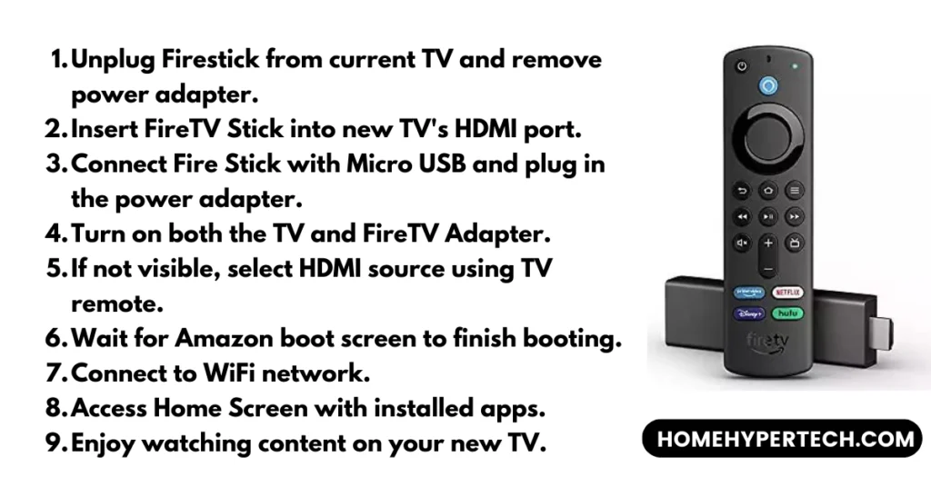 Steps to  Switch Firestick To Another Tv