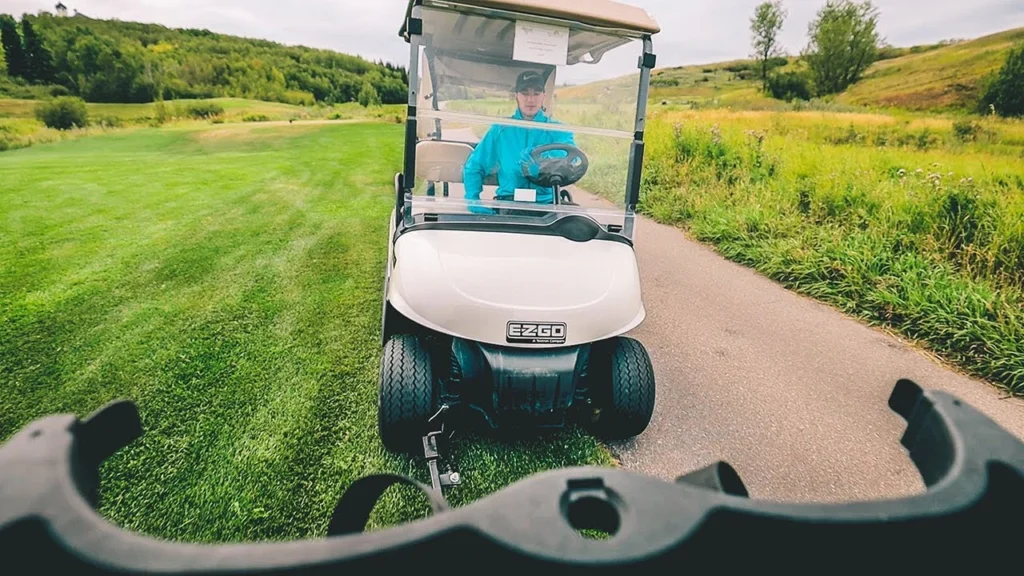 a-women-Tow-a-Golf-Cart